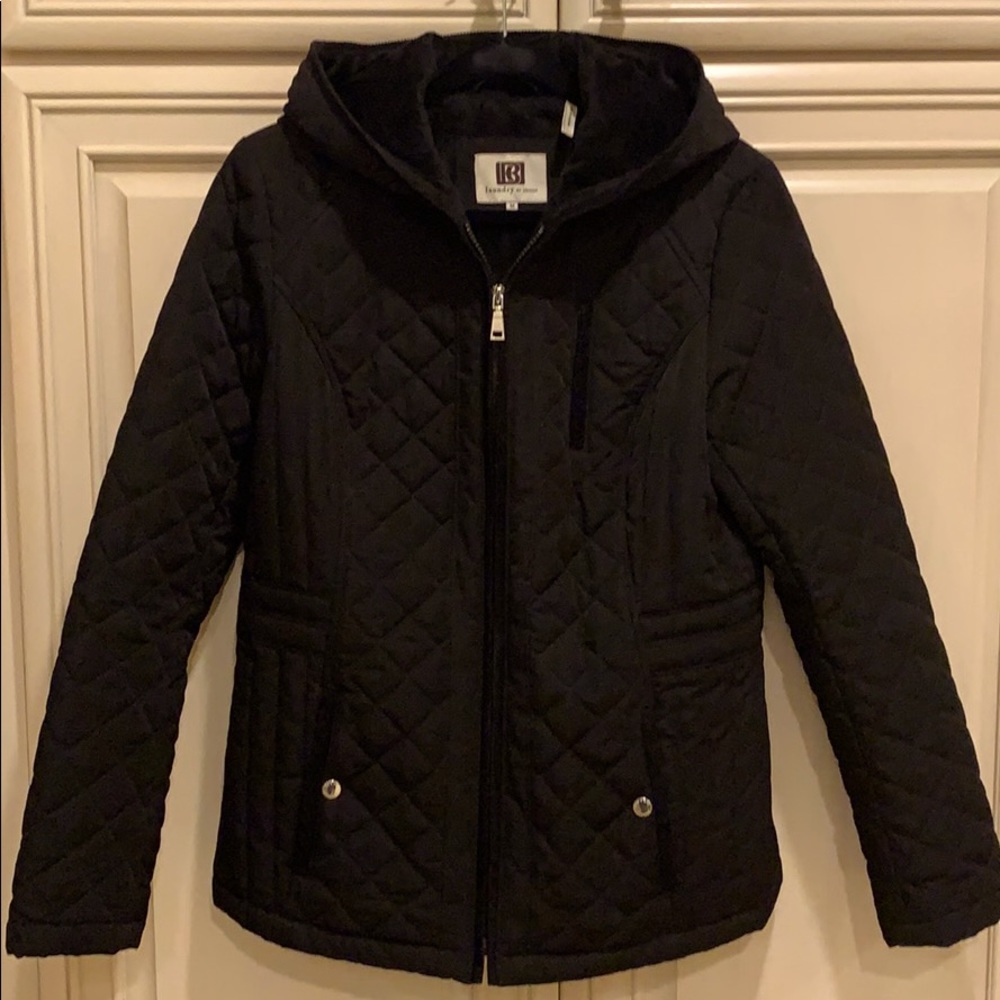 Laundry by DESIGN black hooded quilted coat
